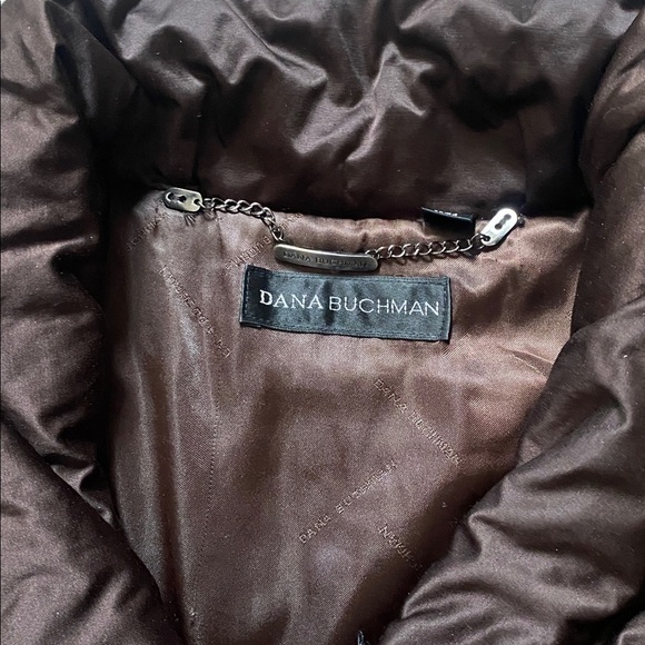 Dana Buchman Embroidered Brown Cotton Blend Puffer Coat Jacket Size L - Picture 4 of 8